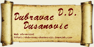 Dubravac Dušanović vizit kartica